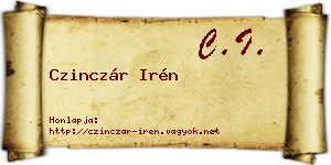 Czinczár Irén névjegykártya